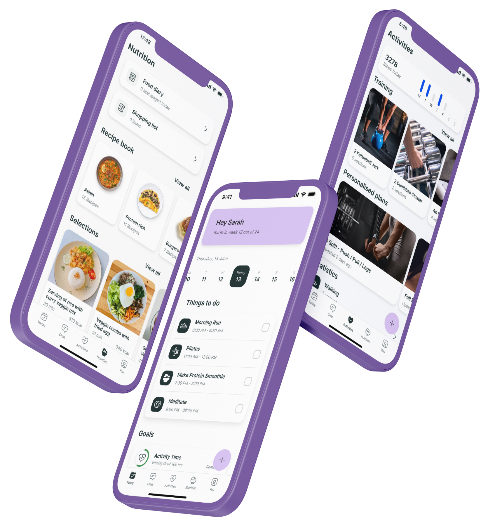 A mockup of the coaching app showcasing the features.